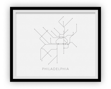 Charger l&#39;image dans la galerie, Philadelphia Subway Map Print - Philadelphia Metro Map Poster
