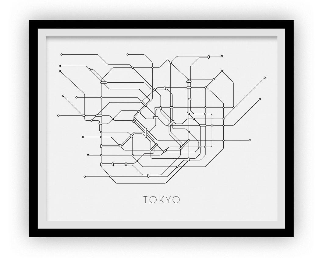 Tokyo Subway Map Print - Tokyo Metro Map Poster