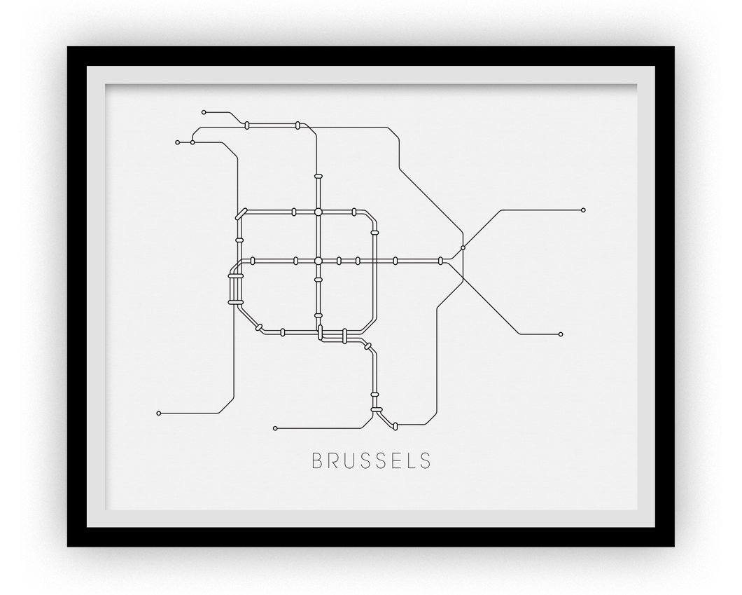 Brussels Subway Map Print - Brussels Metro Map Poster