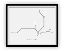 Load image into Gallery viewer, Helsinki Subway Map Print - Helsinki Metro Map Poster
