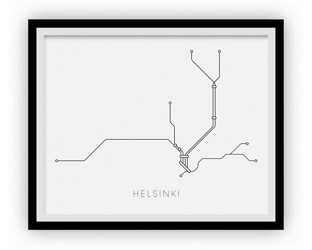 Helsinki Subway Map Print - Helsinki Metro Map Poster