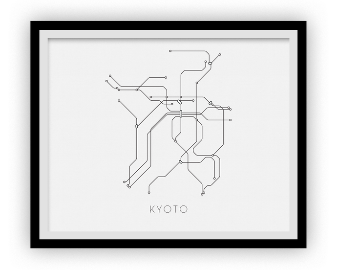 Kyoto Subway Map Print - Kyoto Metro Map Poster