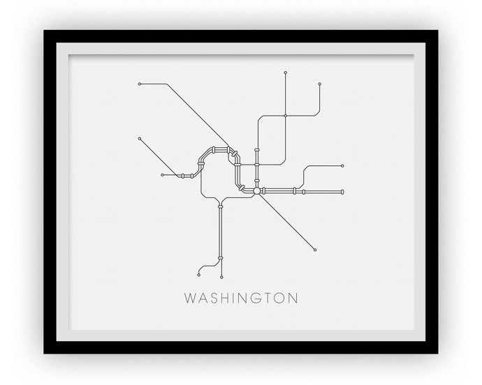 Washington Subway Map Print - Washington Metro Map Poster