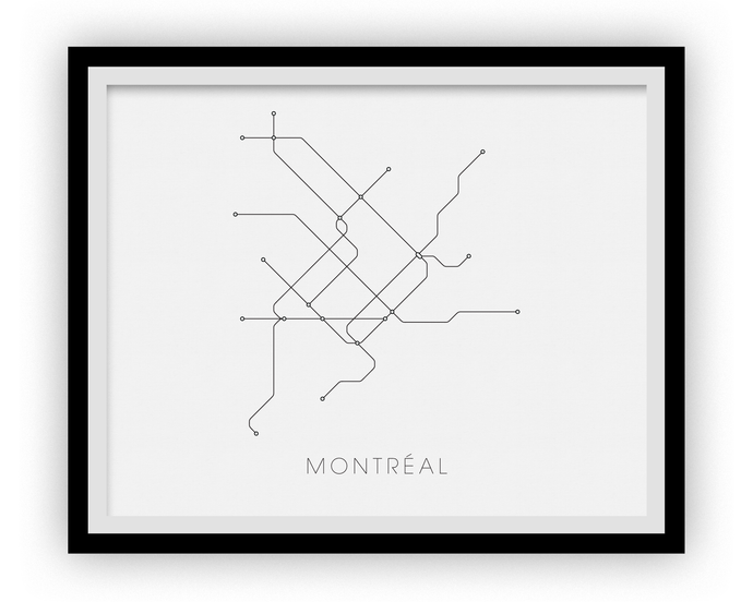 Montreal Subway Map Print - Montreal Metro Map Poster