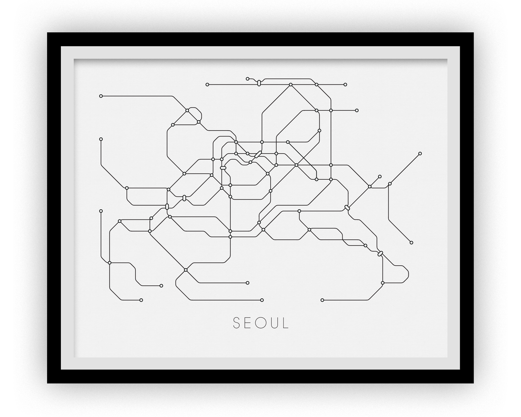 Seoul Subway Map Print - Seoul Metro Map Poster