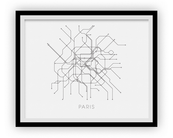 Paris Subway Map Print - Paris Metro Map Poster