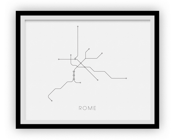 Rome Subway Map Print - Rome Metro Map Poster