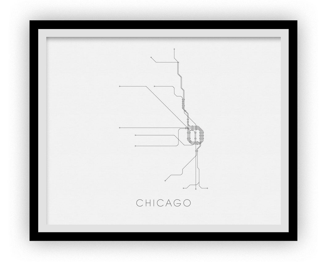 Chicago Subway Map Print - Chicago Metro Map Poster