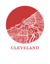 Load image into Gallery viewer, Cleveland Map Print - City Map Poster
