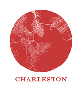 Charger l&#39;image dans la galerie, Affiche cartographique de Charleston - Style OMap
