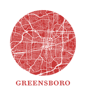 Load image into Gallery viewer, Greensboro Map Print - City Map Poster
