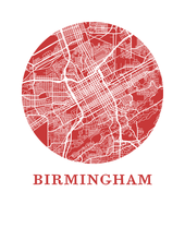 Load image into Gallery viewer, Birmingham Alabama Map Print - City Map Poster
