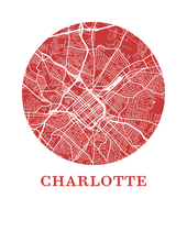 Charger l&#39;image dans la galerie, Affiche cartographique de Charlotte - Style OMap
