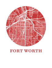 Load image into Gallery viewer, Fort Worth Map Print - City Map Poster
