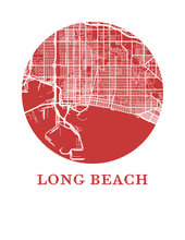 Load image into Gallery viewer, Long Beach Map Print - City Map Poster
