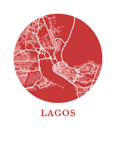 Load image into Gallery viewer, Lagos Map Print - City Map Poster
