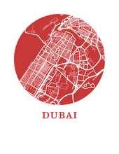 Load image into Gallery viewer, Dubai Map Print - City Map Poster
