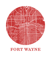 Load image into Gallery viewer, Fort Wayne Map Print - City Map Poster
