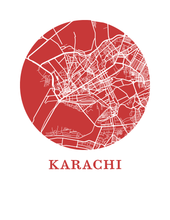 Load image into Gallery viewer, Karachi Map Print - City Map Poster
