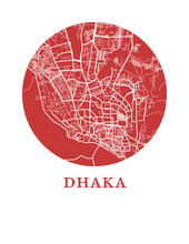 Load image into Gallery viewer, Dhaka Map Print - City Map Poster
