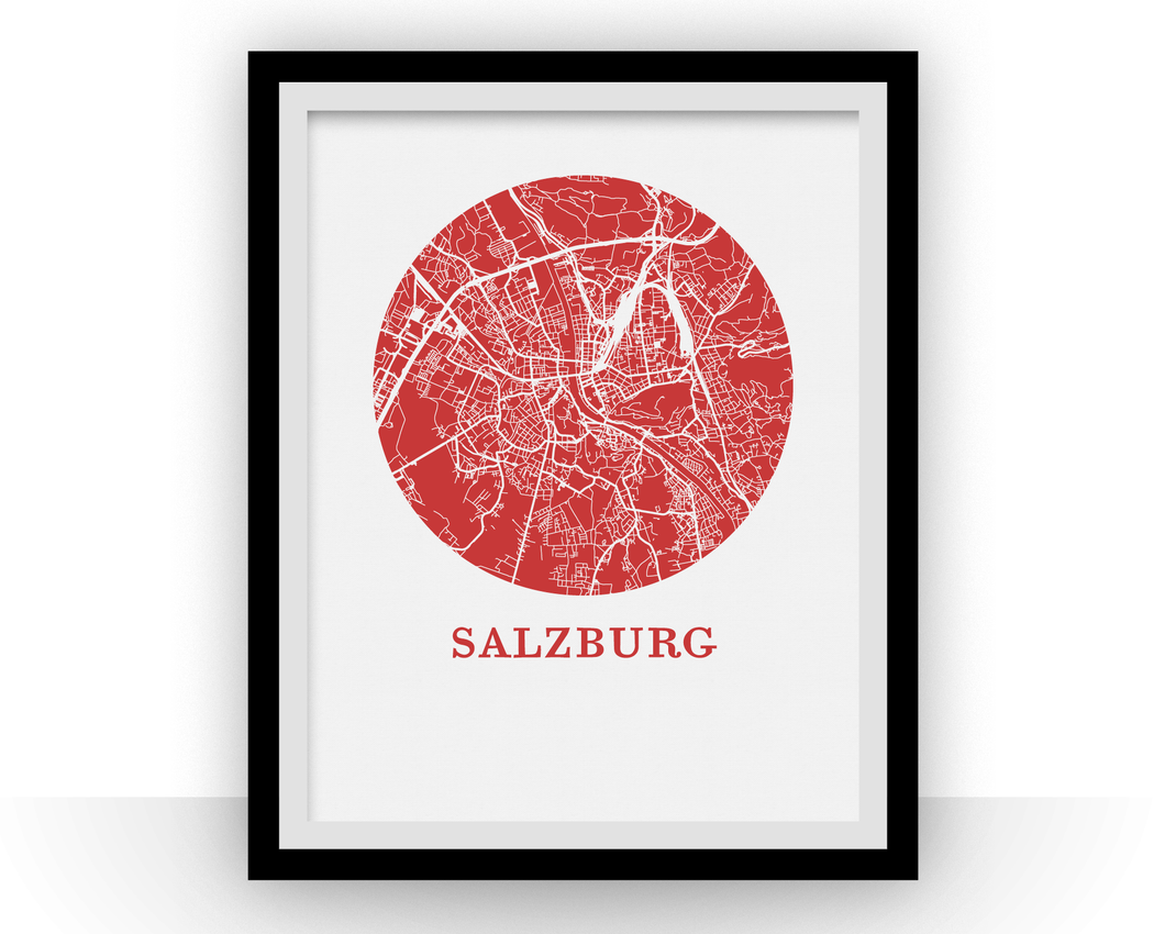 Salzburg Map Print - City Map Poster