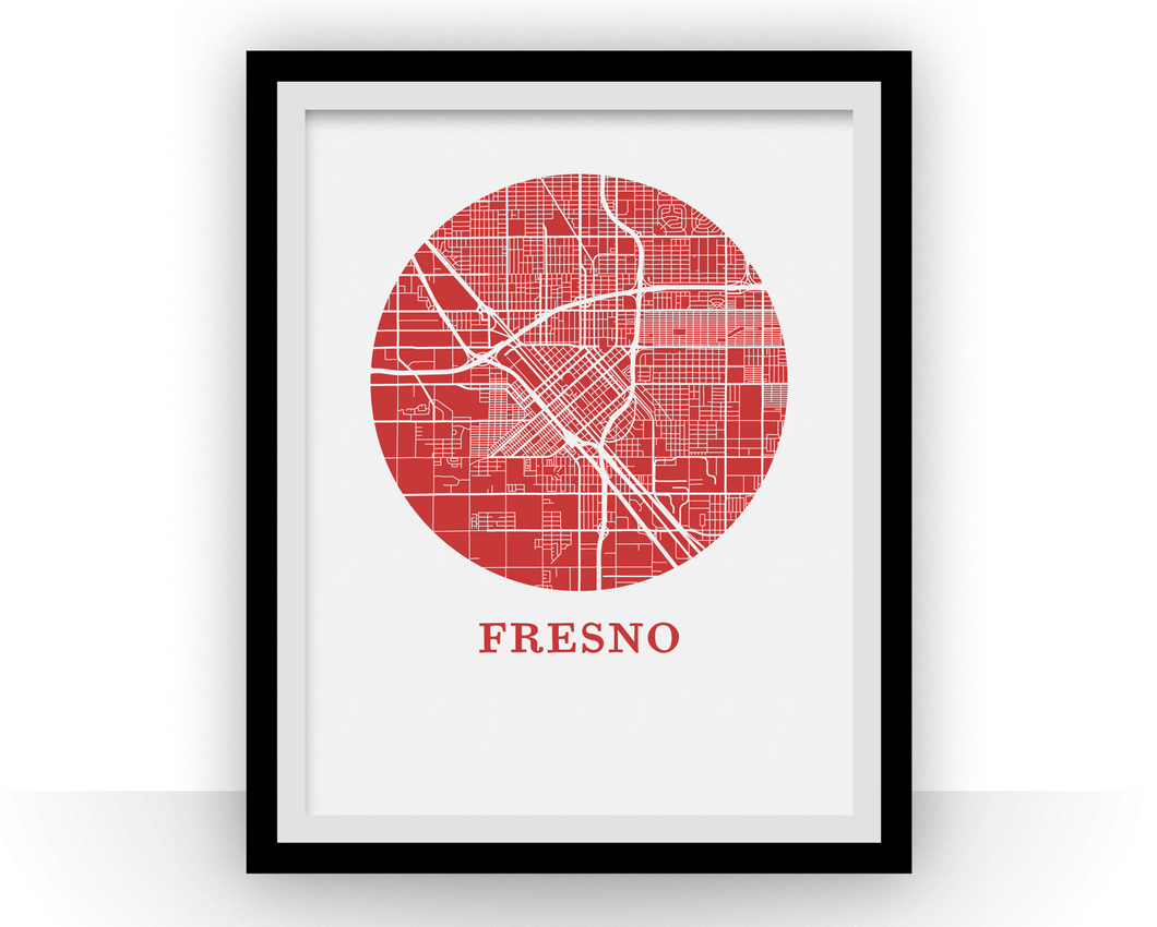 Fresno Map Print - City Map Poster