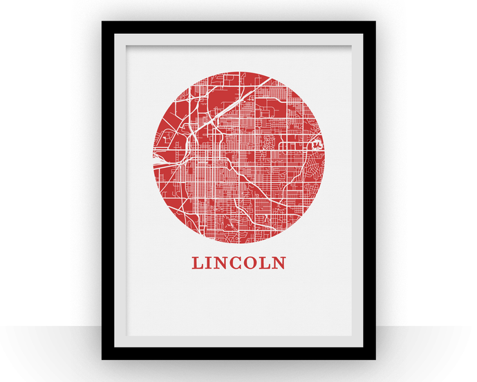 Lincoln Map Print - City Map Poster