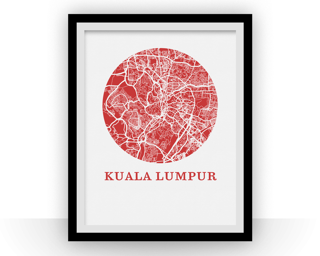 Kuala Lumpur Map Print - City Map Poster
