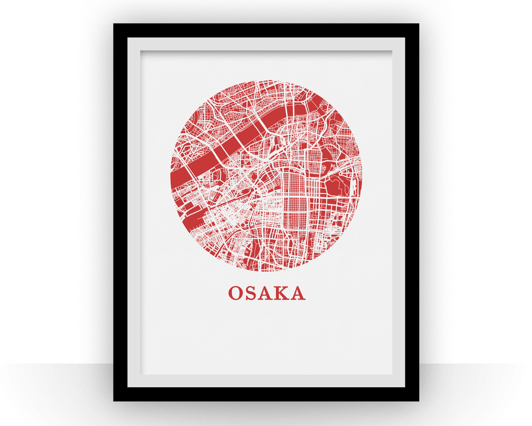 Osaka Map Print - City Map Poster