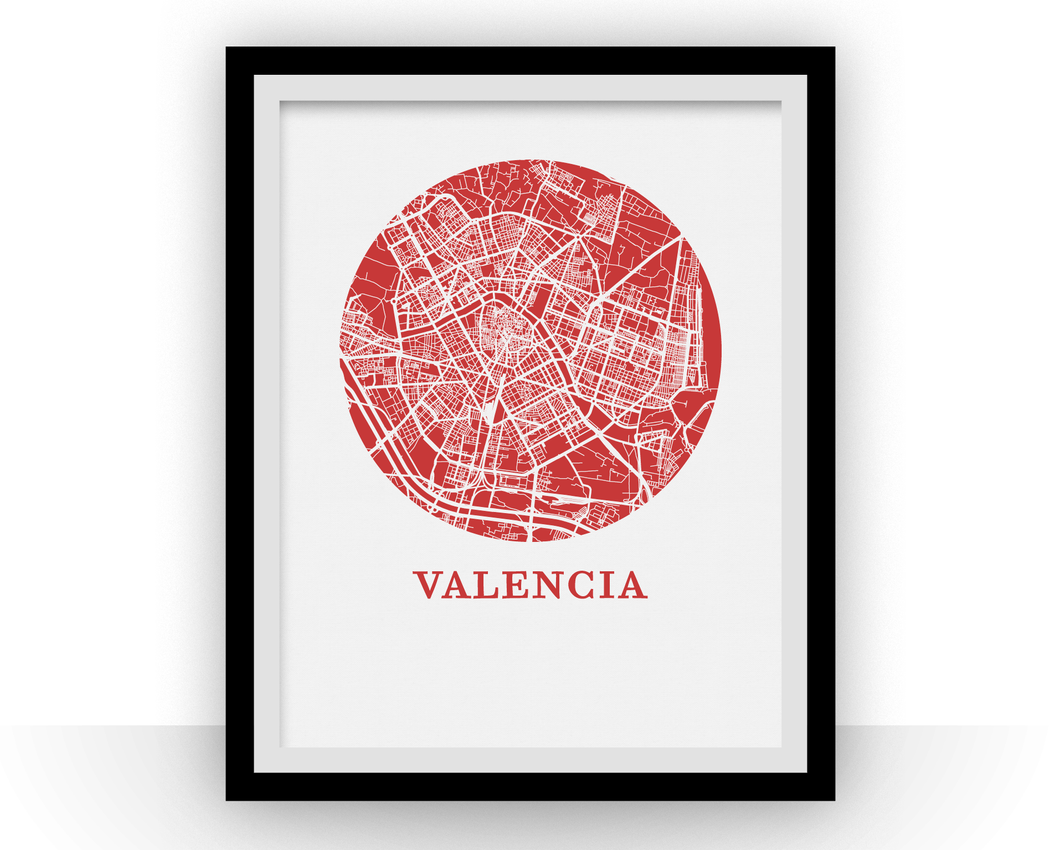 Valencia Map Print - City Map Poster