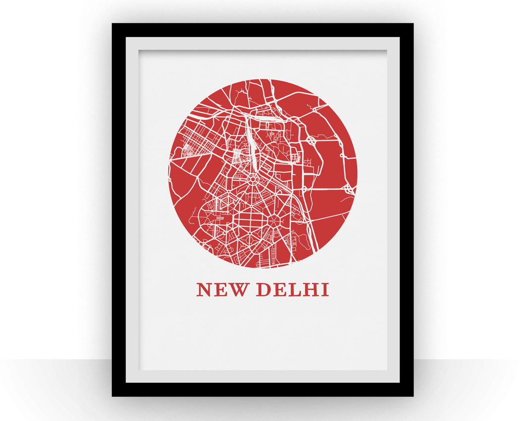New Delhi Map Print - City Map Poster
