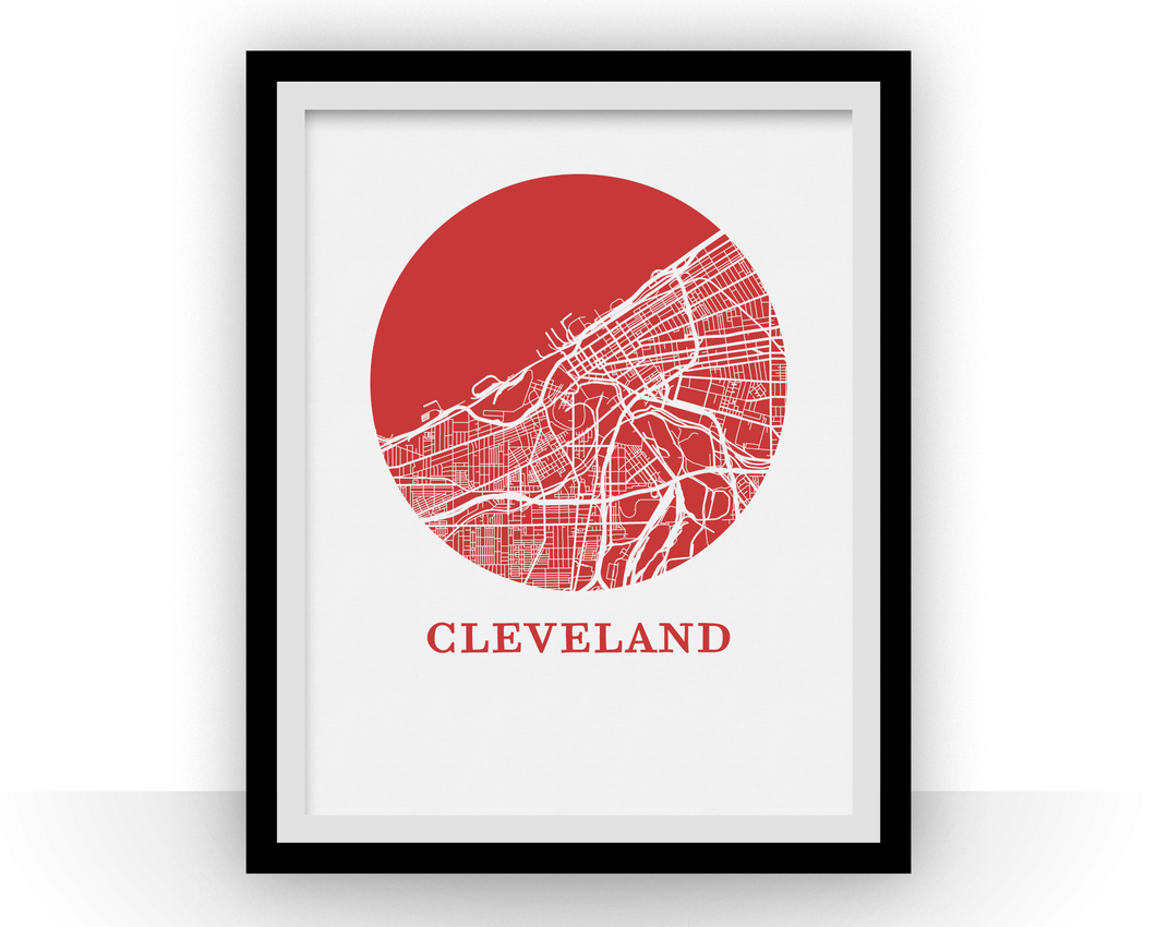 Cleveland Map Print - City Map Poster