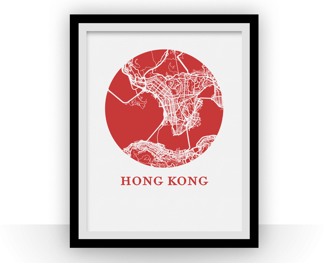 Hong Kong Map Print - City Map Poster