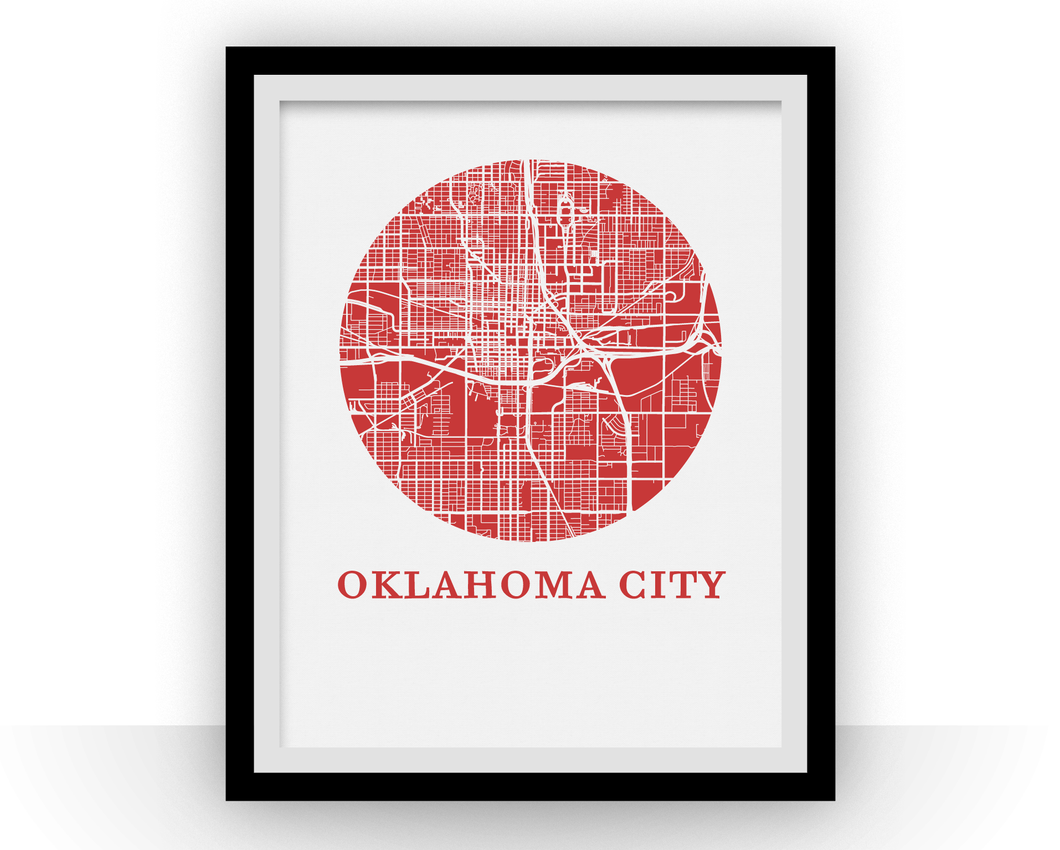 Oklahoma City Map Print - City Map Poster
