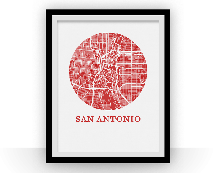 San Antonio Map Print - City Map Poster