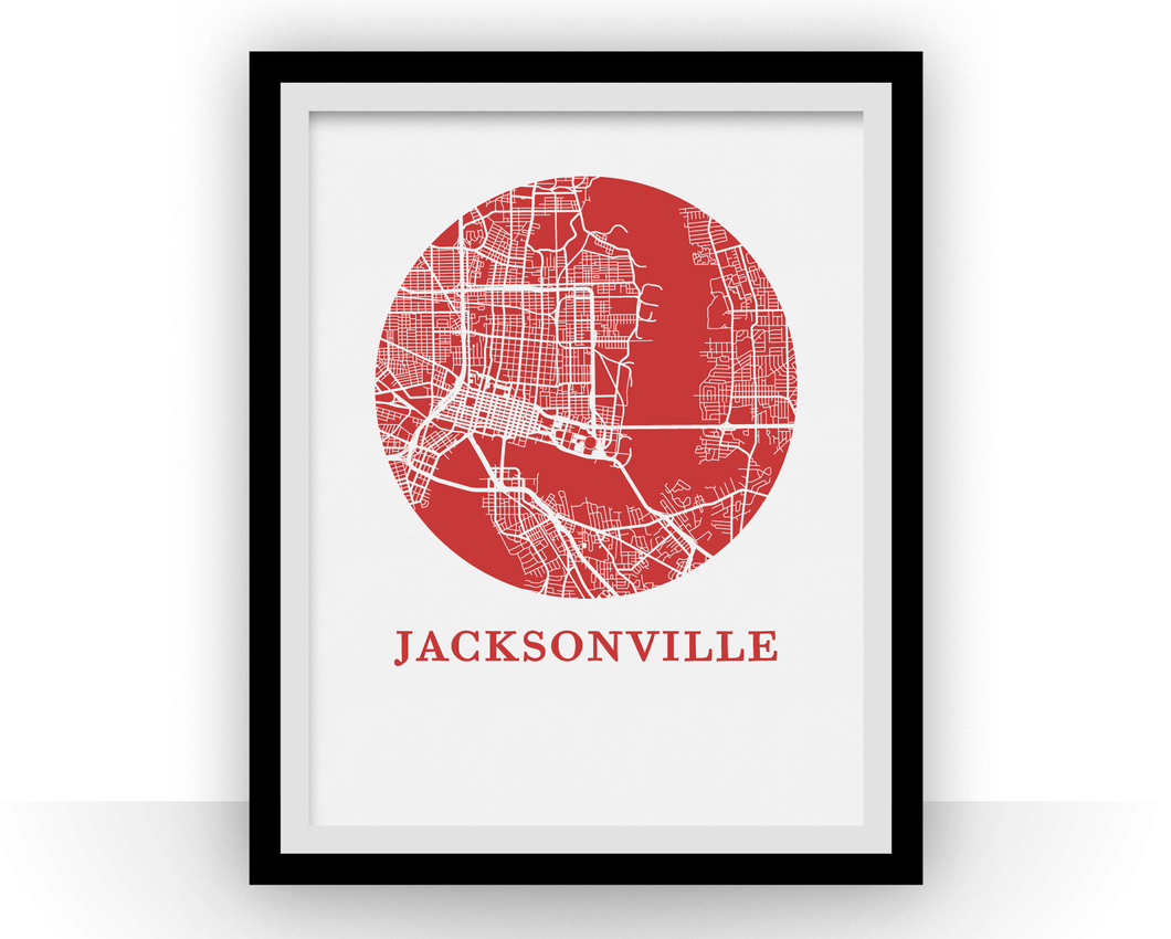 Jacksonville Map Print - City Map Poster