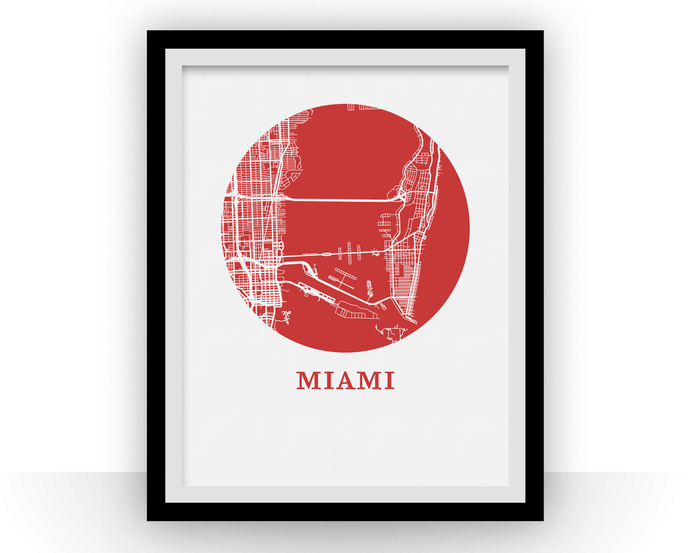 Miami Map Print - City Map Poster