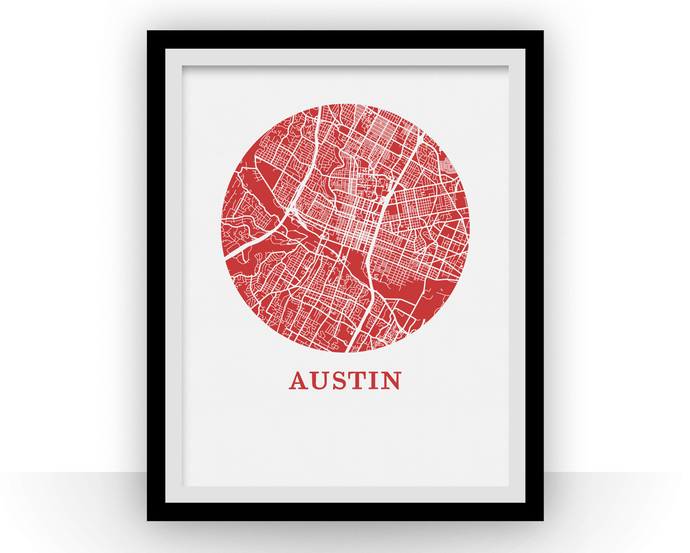 Austin Map Print - City Map Poster