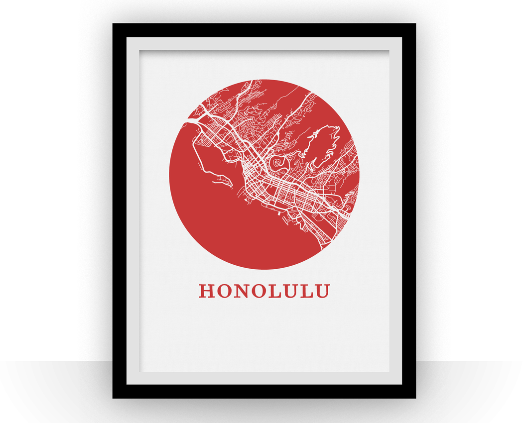 Honolulu Map Print - City Map Poster