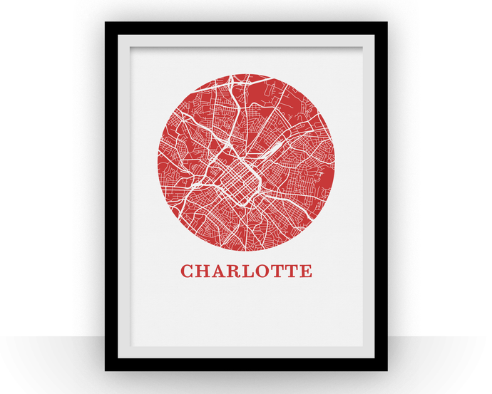 Charlotte Map Print - City Map Poster