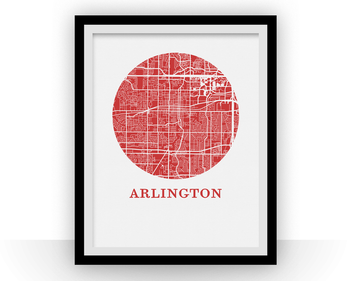 Arlington Texas Map Print - City Map Poster