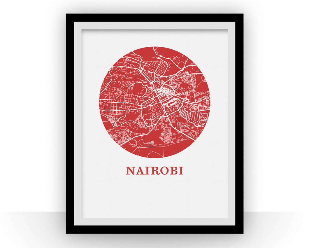 Nairobi Map Print - City Map Poster