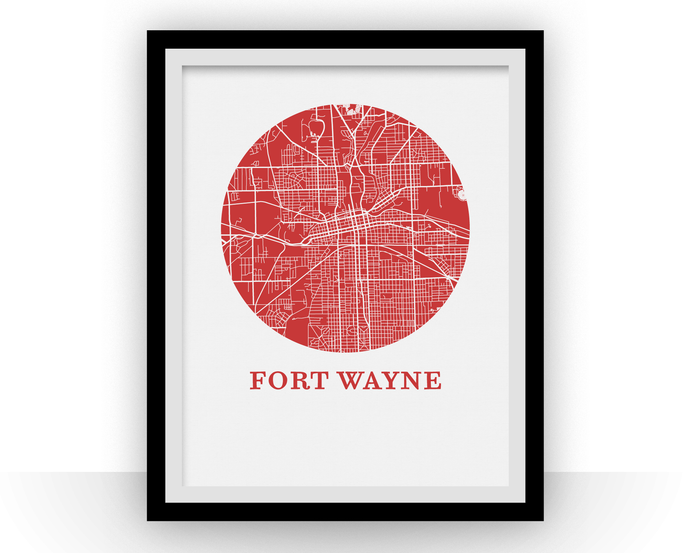 Fort Wayne Map Print - City Map Poster