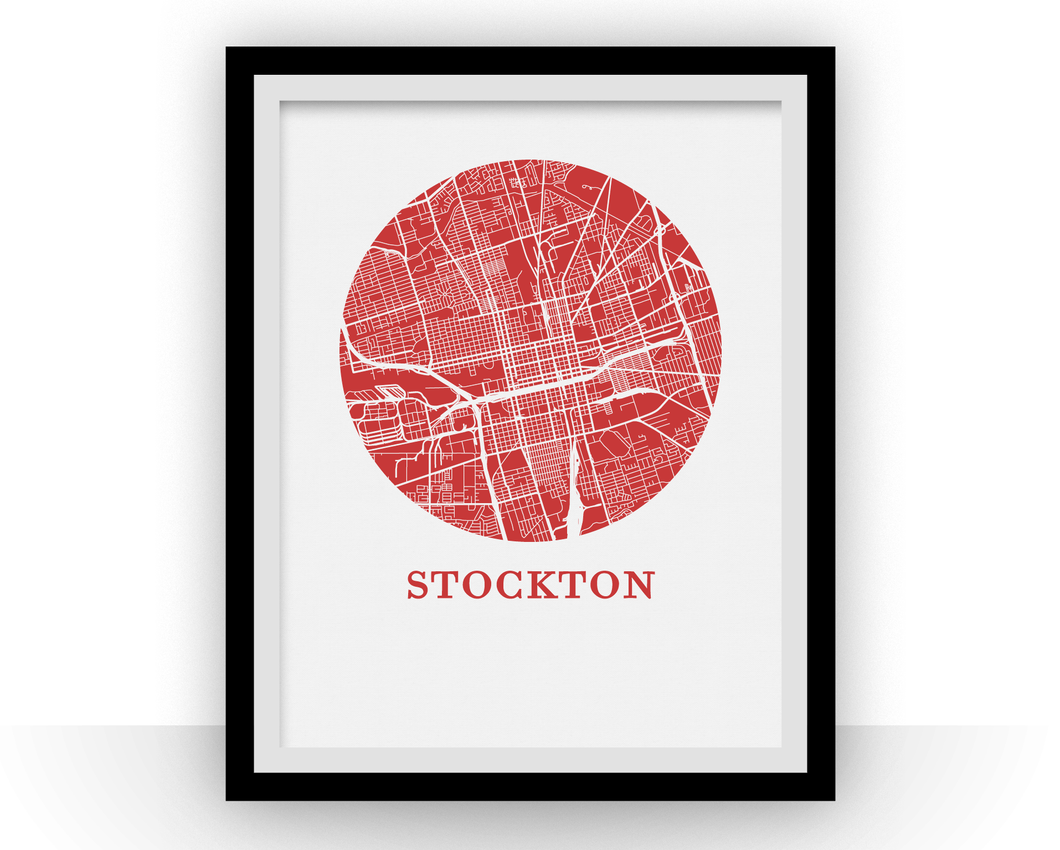 Stockton Map Print - City Map Poster