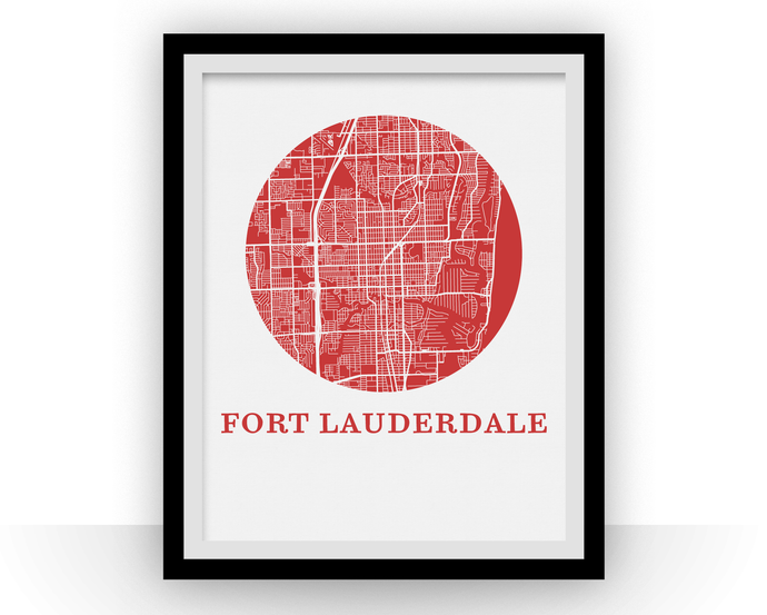 Fort Lautherdale Map Print - City Map Poster