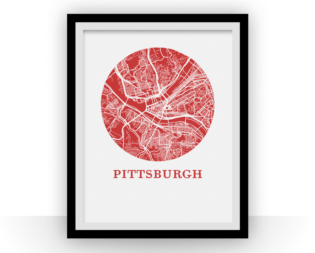 Pittsburgh Map Print - City Map Poster