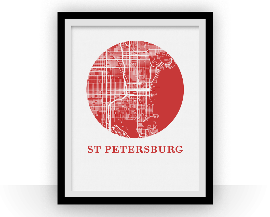 St Petersburg Florida Map Print - City Map Poster