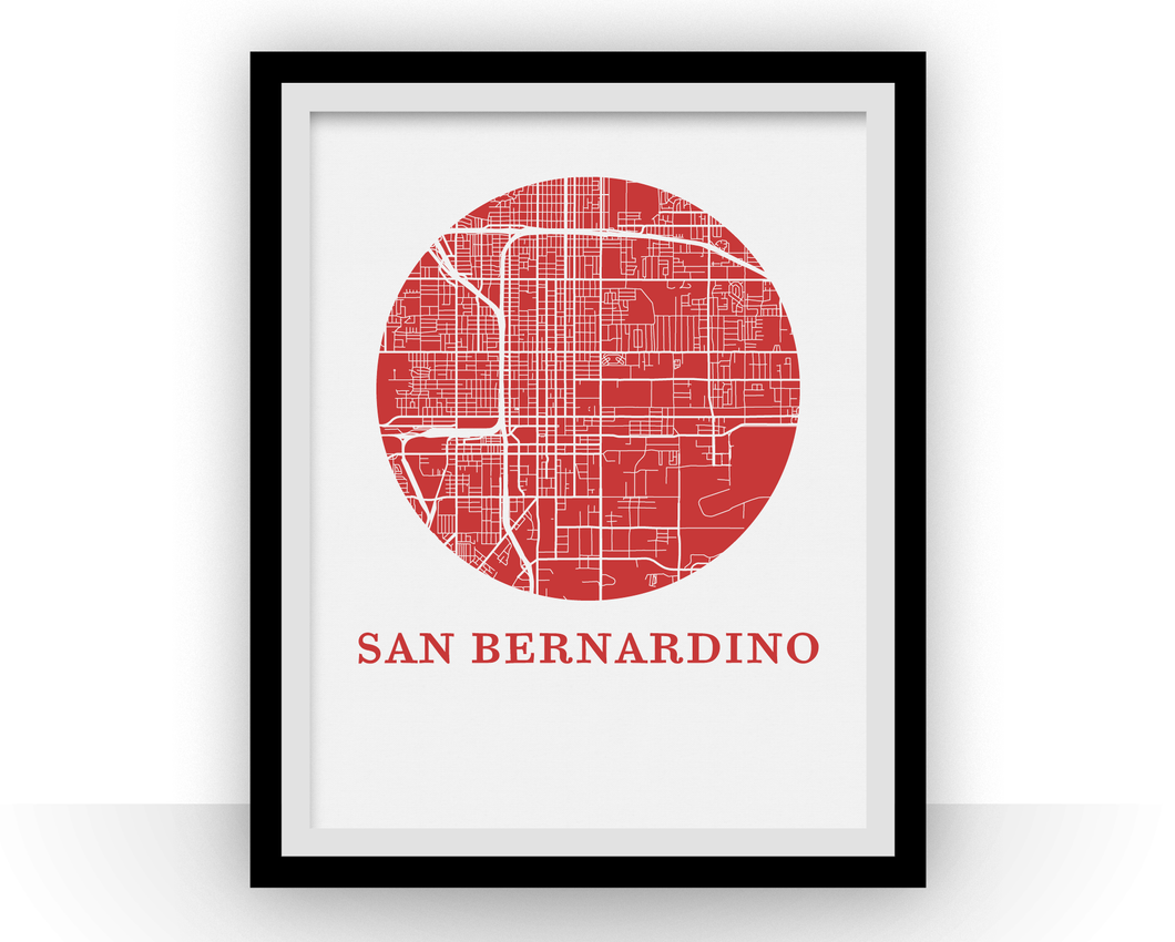 San Bernardino Map Print - City Map Poster