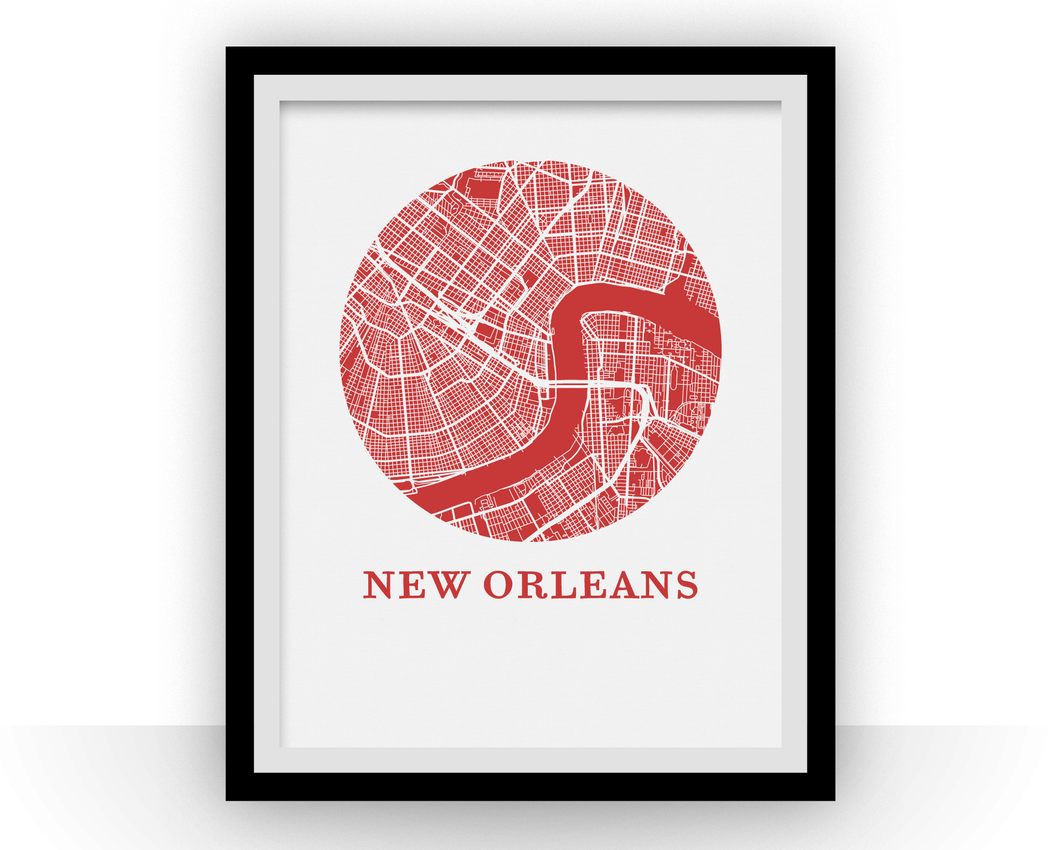 New Orleans Map Print - City Map Poster