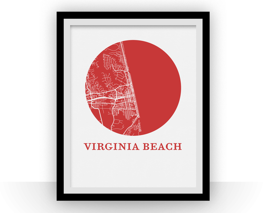 Virginia Beach Map Print - City Map Poster